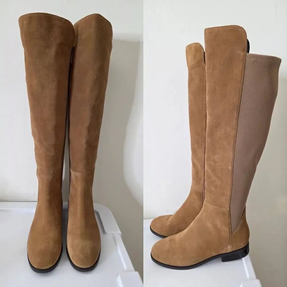 COLE HAAN Suede + textile combo boots 9B